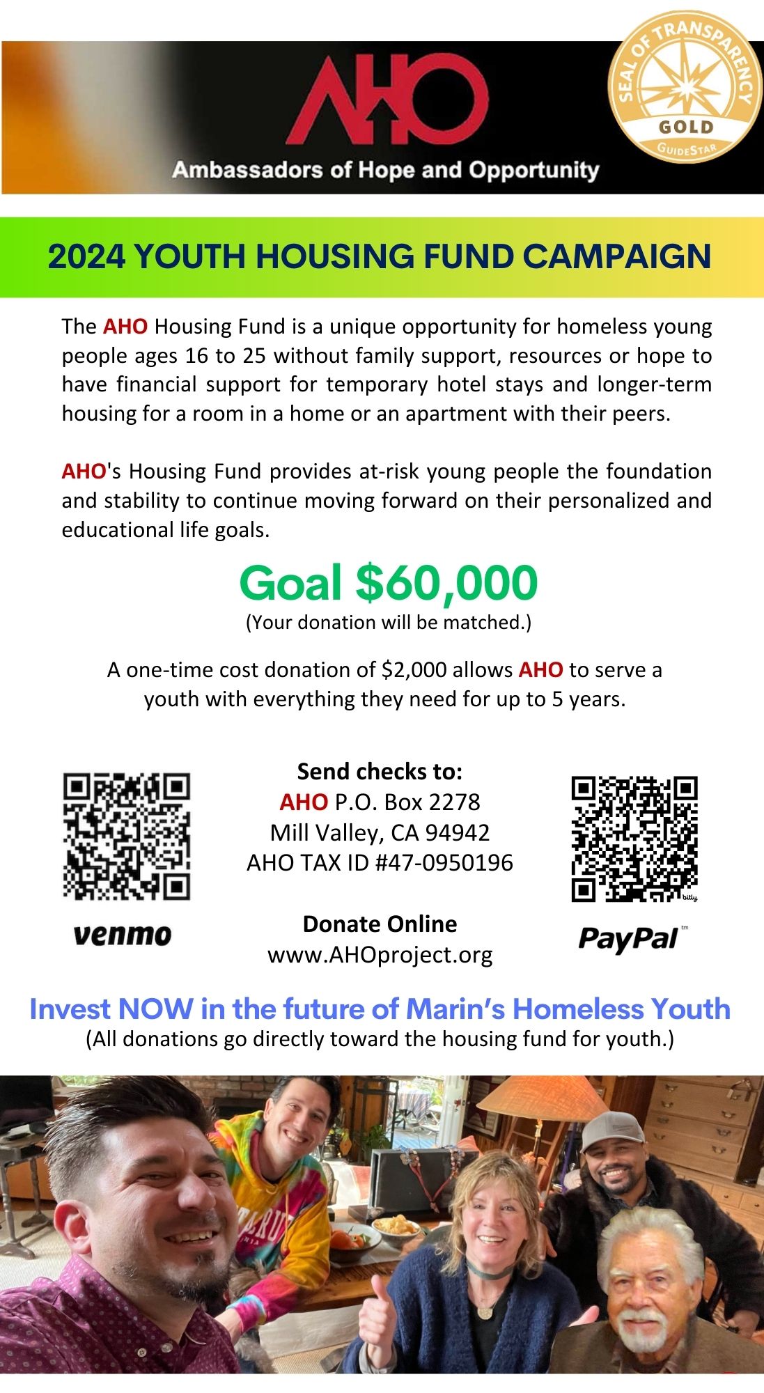 aho housing fund campaign